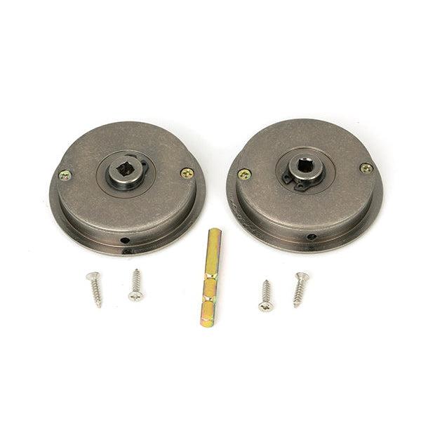 Pewter 60mm Art Deco Round Pull - Privacy Set | From The Anvil-Cabinet Pulls-Yester Home