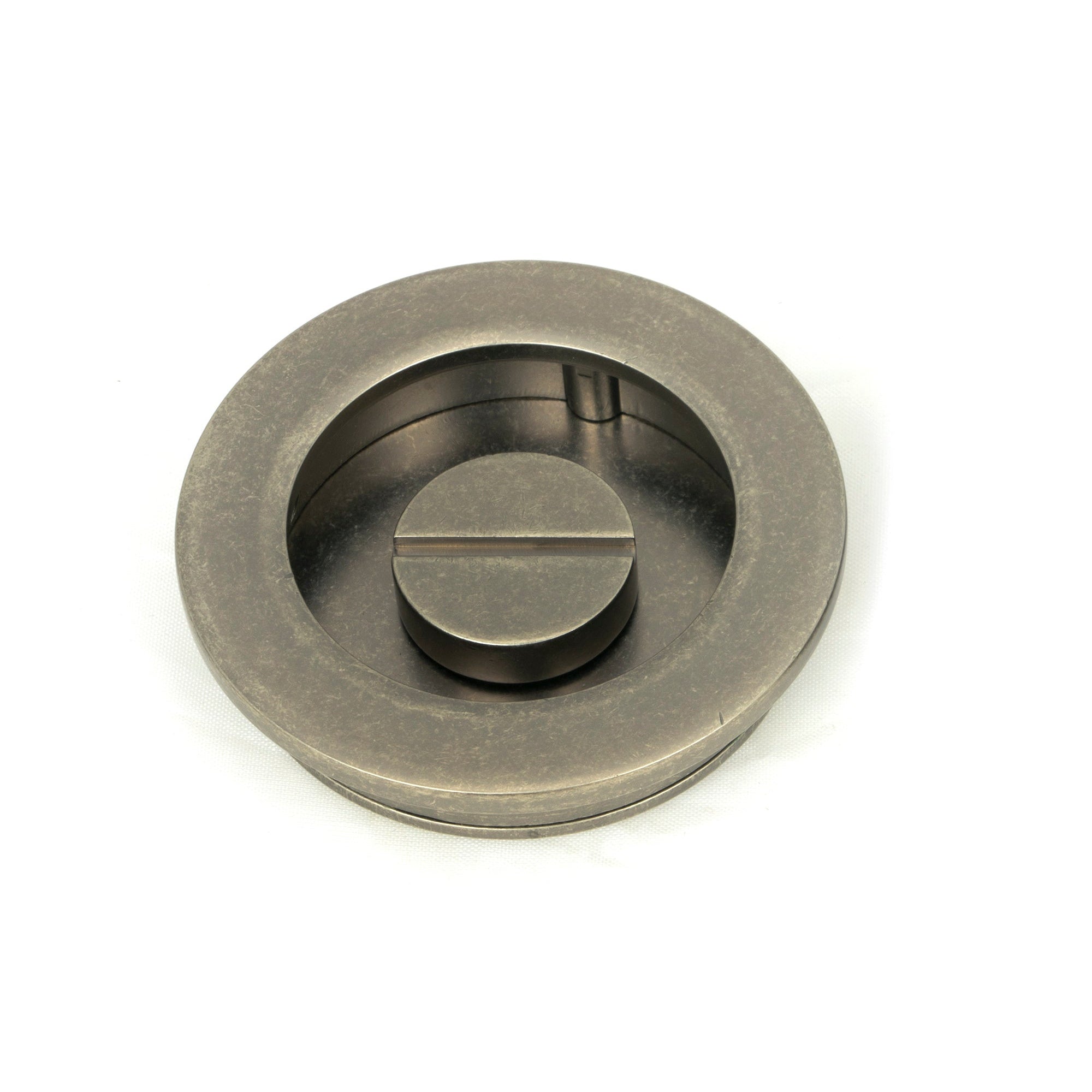 Pewter 60mm Plain Round Pull - Privacy Set | From The Anvil-Cabinet Pulls-Yester Home