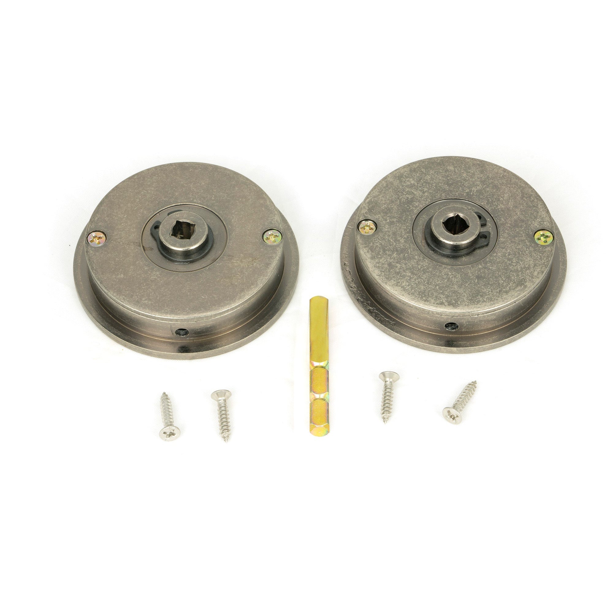 Pewter 60mm Plain Round Pull - Privacy Set | From The Anvil-Cabinet Pulls-Yester Home