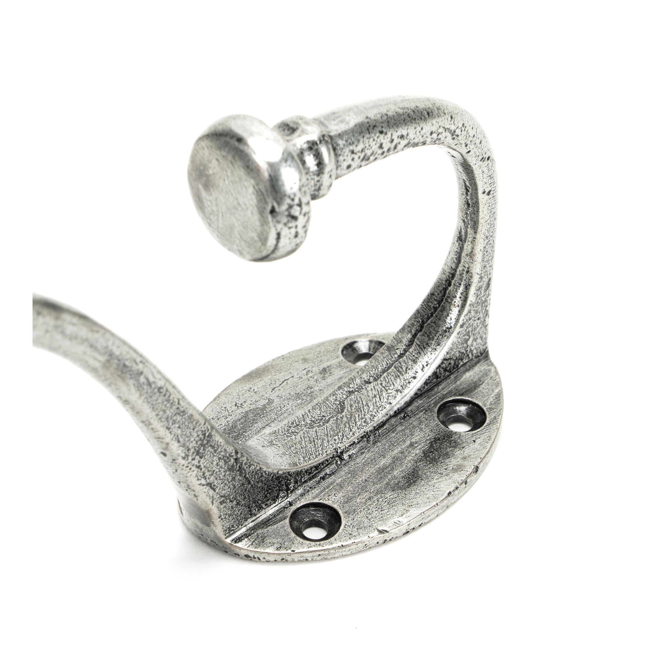 Pewter 7 3/4" Hat & Coat Hook | From The Anvil - Coat Hooks - From The Anvil - Yester Home