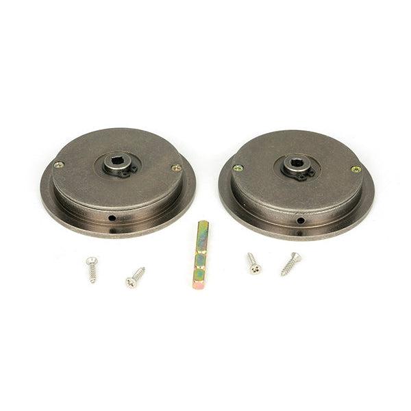 Pewter 75mm Plain Round Pull - Privacy Set | From The Anvil-Cabinet Pulls-Yester Home