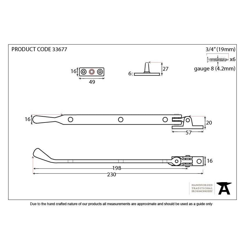 Pewter 8" Peardrop Stay | From The Anvil-Stays-Yester Home