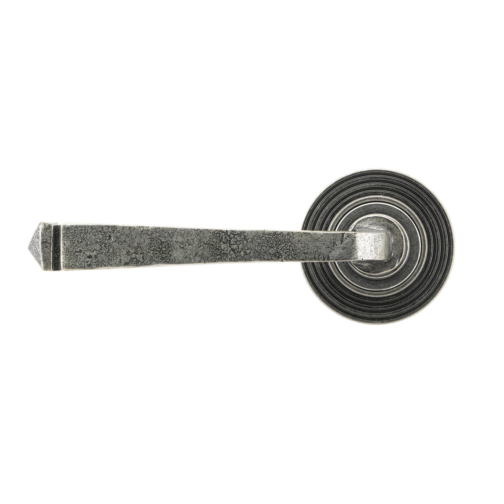 Pewter Avon Round Lever on Rose Set (Beehive) | From The Anvil - Concealed - From The Anvil - Yester Home