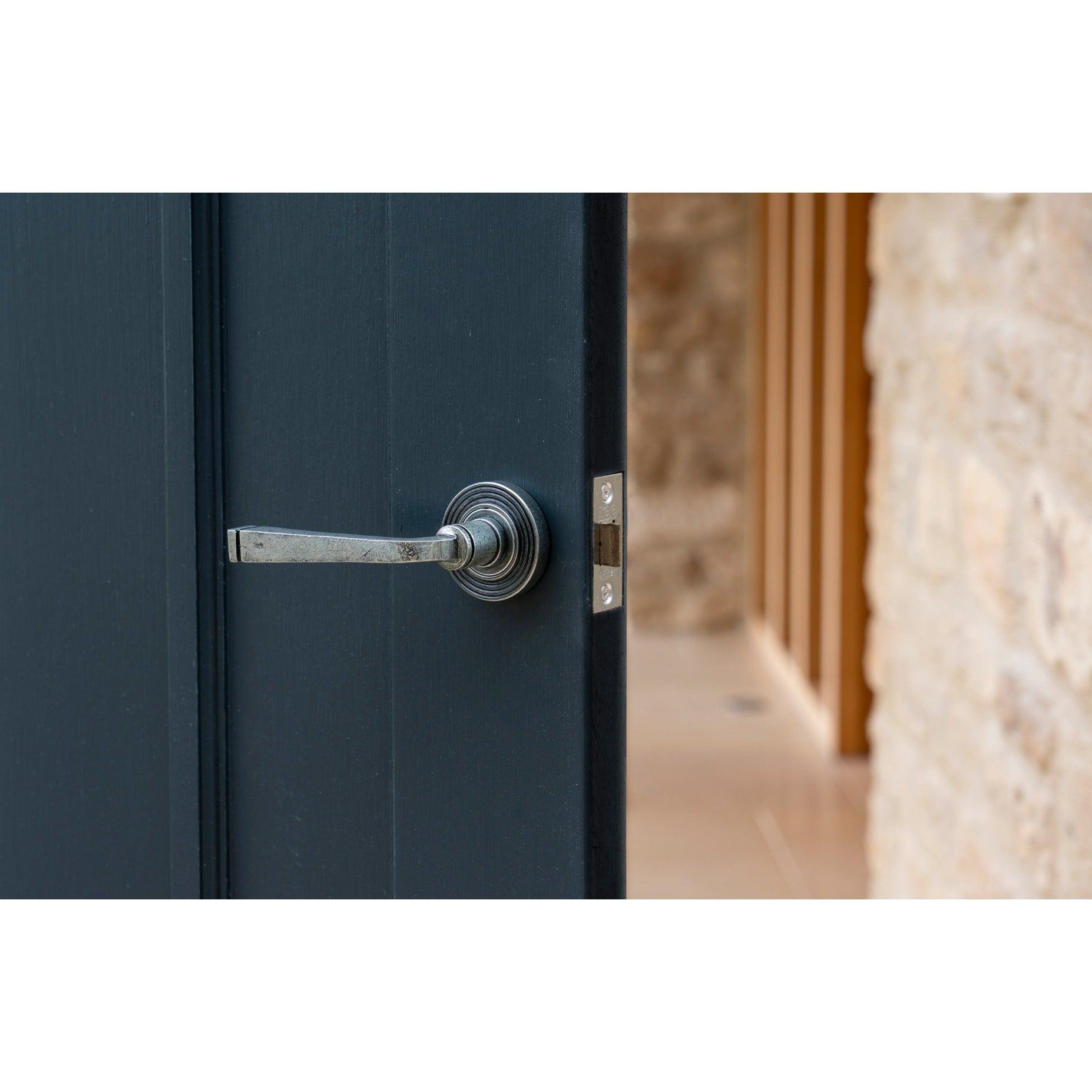 Pewter Avon Round Lever on Rose Set (Beehive) - Unsprung | From The Anvil-Concealed-Yester Home