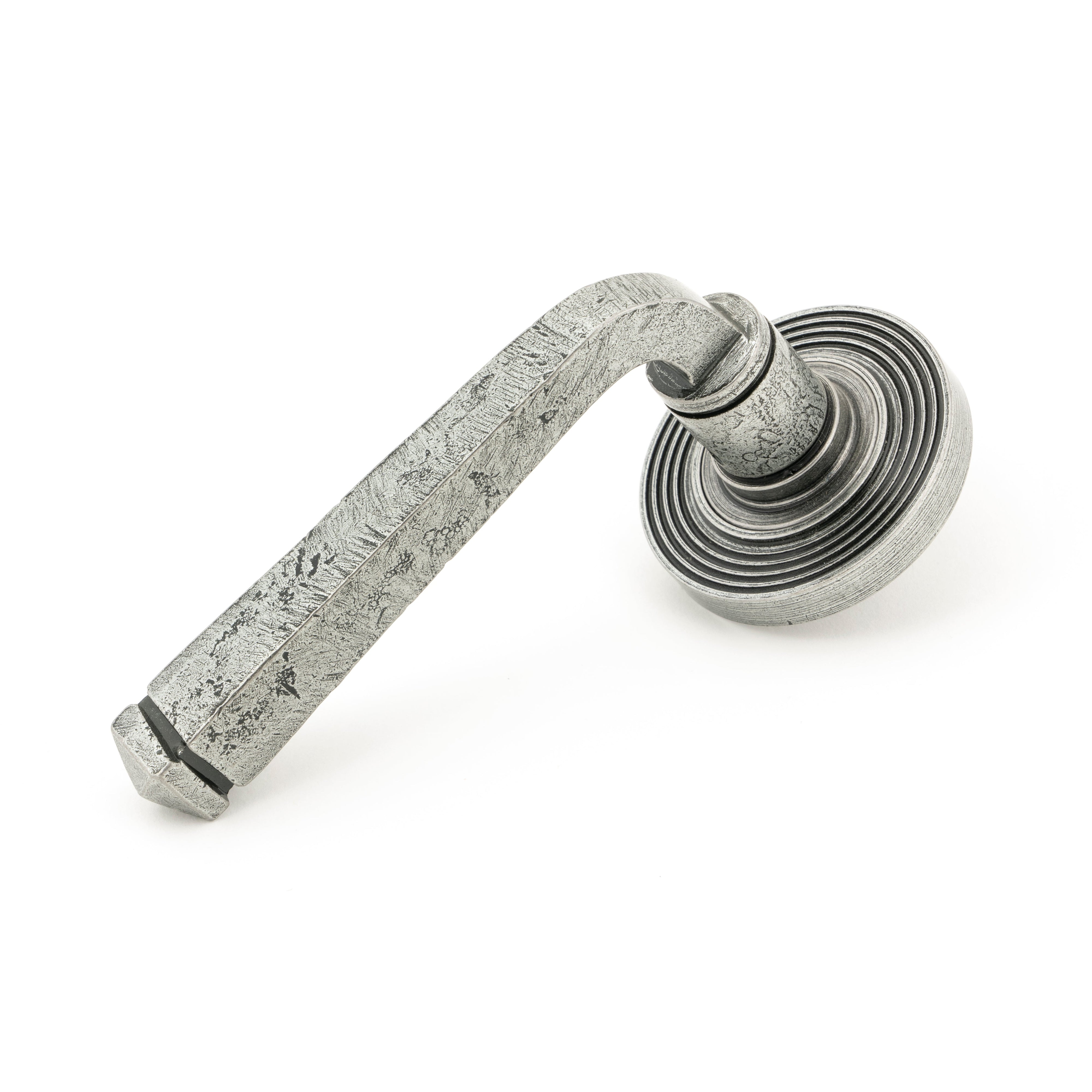 Pewter Avon Round Lever on Rose Set (Beehive) - Unsprung | From The Anvil-Concealed-Yester Home