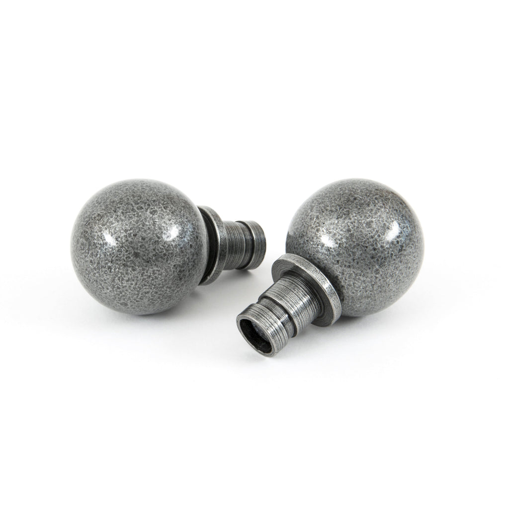 Pewter Ball Curtain Finial (pair) | From The Anvil-Finials-Yester Home