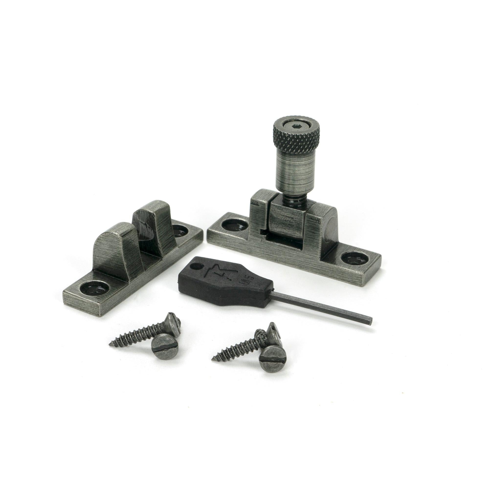 Pewter Brompton Brighton Fastener - Narrow (Square) - Brighton Fasteners - From The Anvil - Yester Home