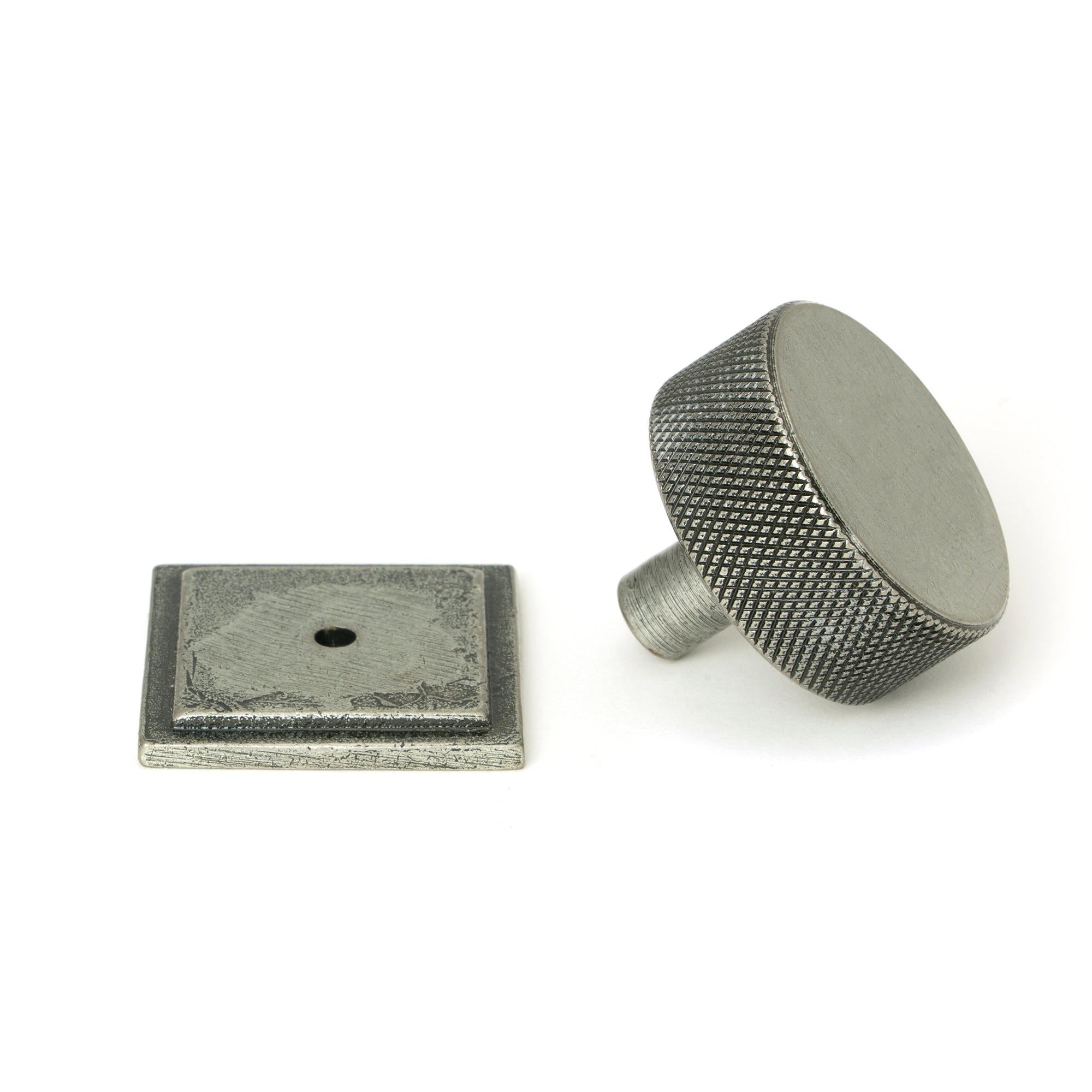 Pewter Brompton Cabinet Knob - 38mm (Square) | From The Anvil - Cabinet Knobs - From The Anvil - Yester Home