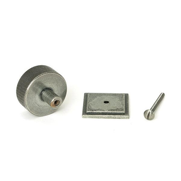 Pewter Brompton Cabinet Knob - 38mm (Square) | From The Anvil-Cabinet Knobs-Yester Home