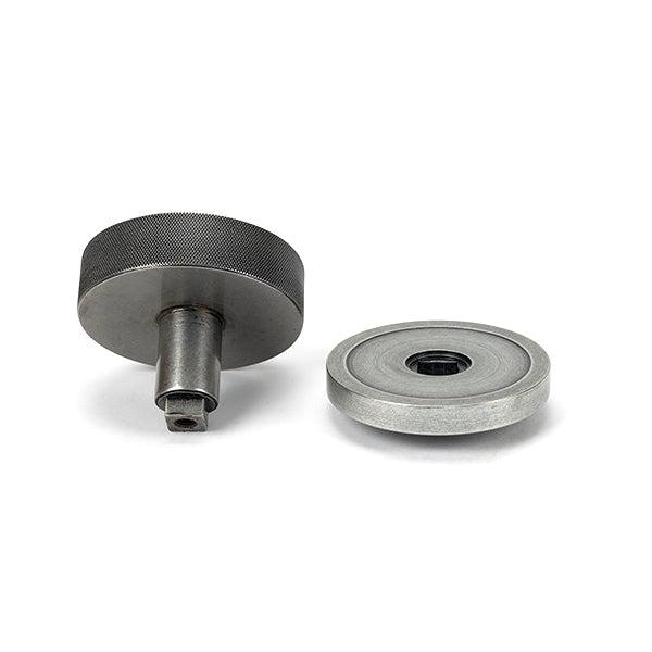Pewter Brompton Centre Door Knob (Plain) | From The Anvil-Centre Door Knobs-Yester Home