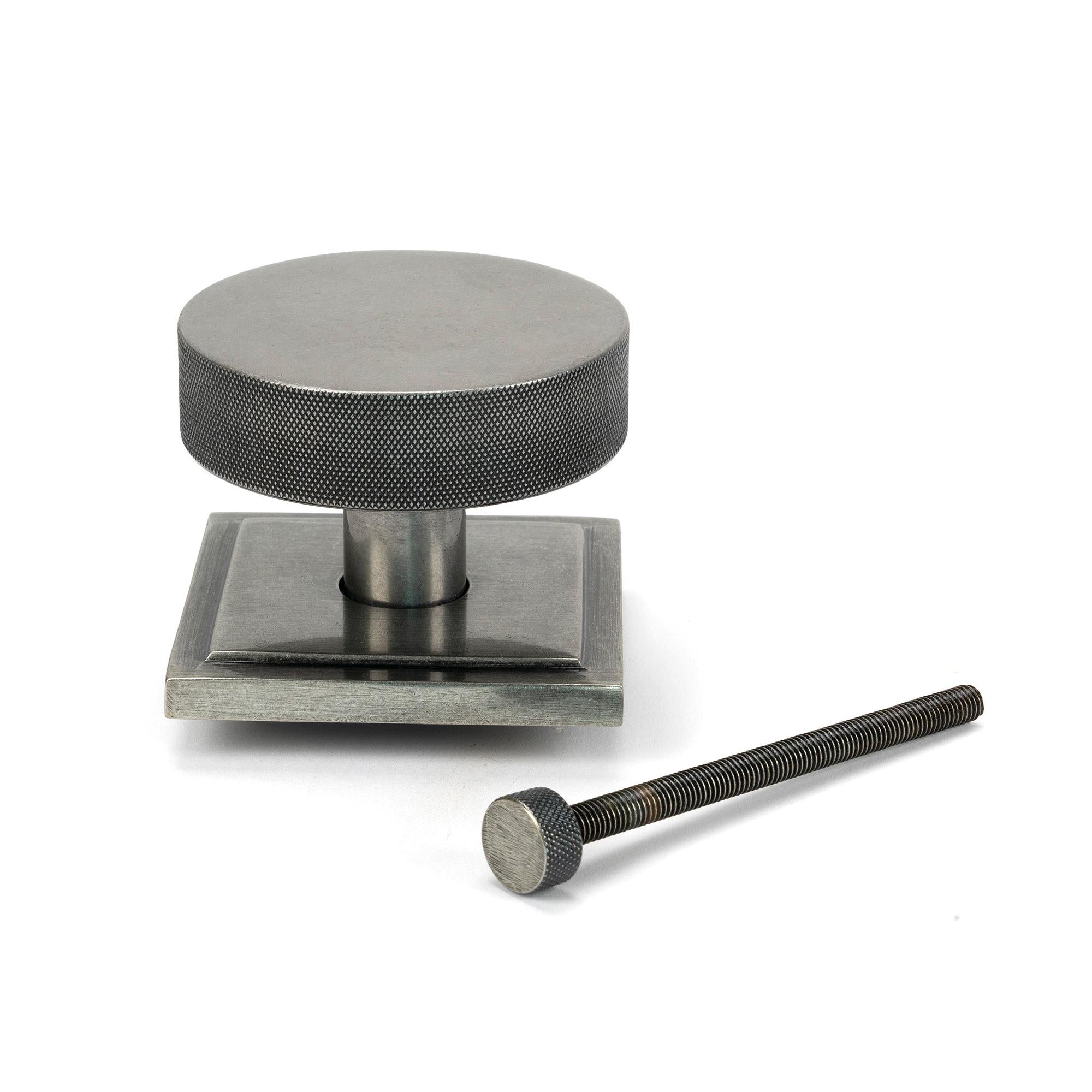 Pewter Brompton Centre Door Knob (Square) | From The Anvil - Centre Door Knobs - From The Anvil - Yester Home