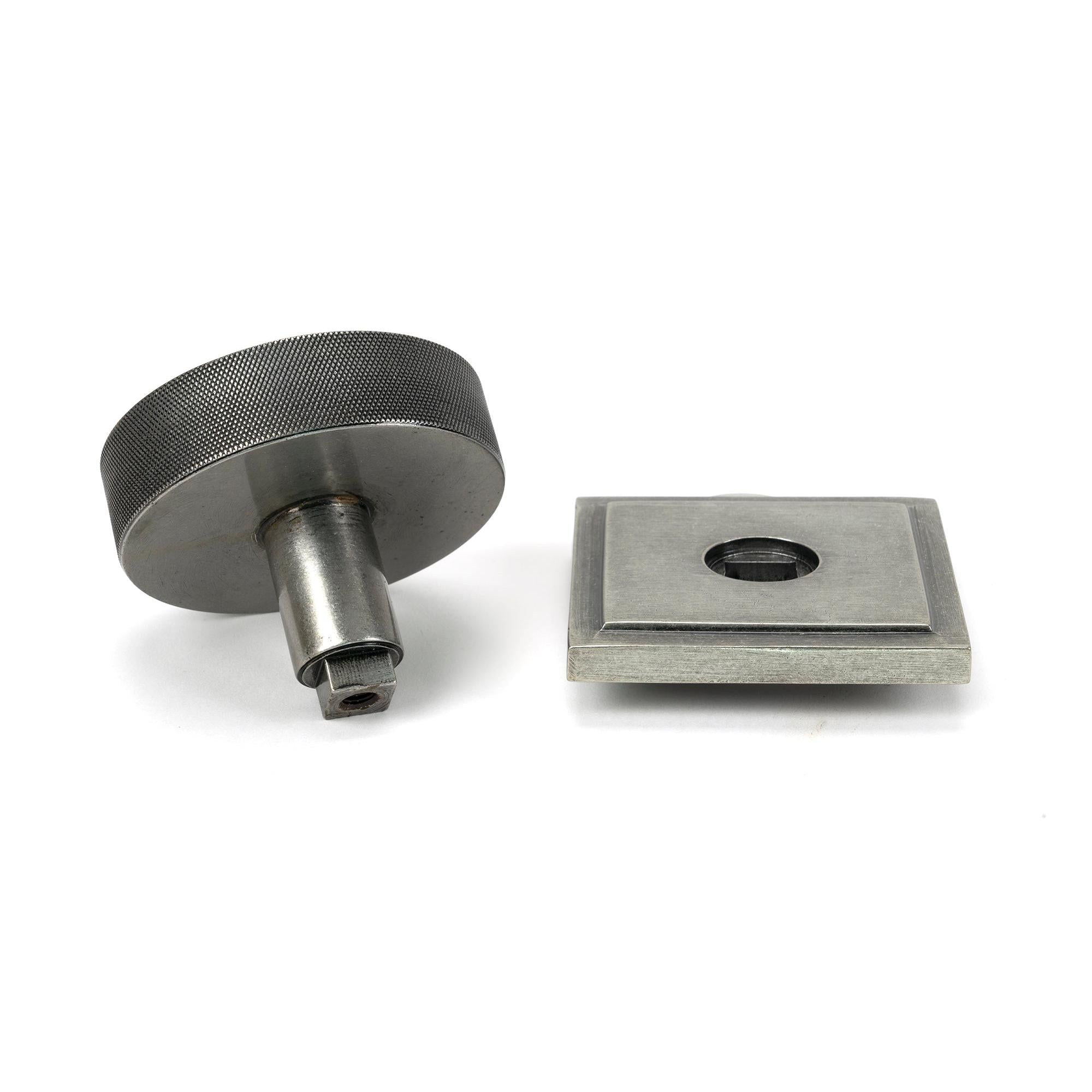 Pewter Brompton Centre Door Knob (Square) | From The Anvil - Centre Door Knobs - From The Anvil - Yester Home