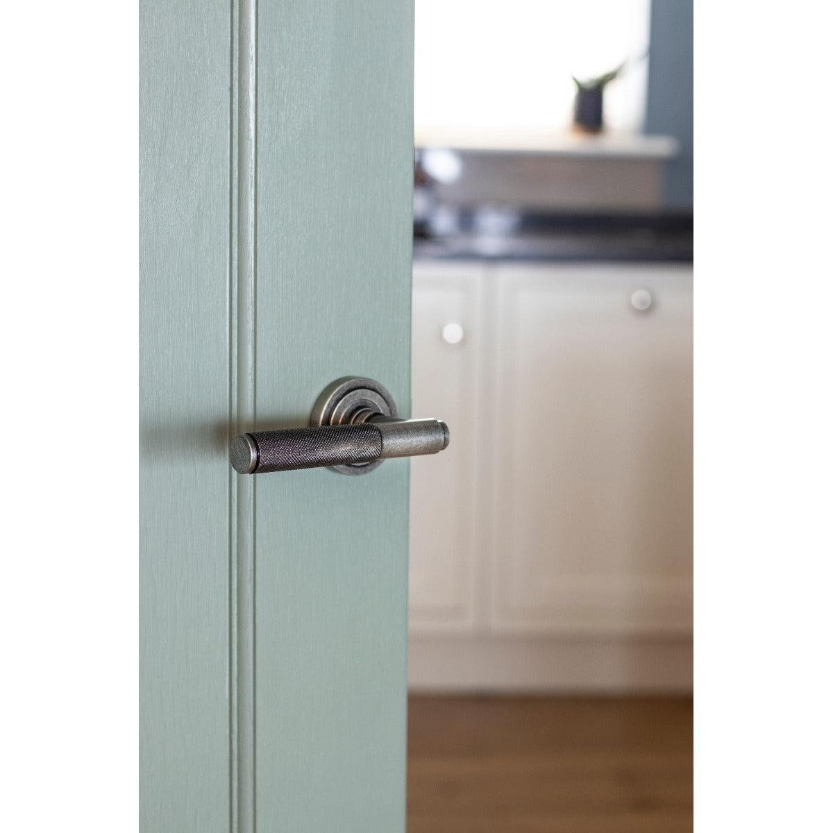 Pewter Brompton Lever on Rose Set (Art Deco) - Unsprung | From The Anvil-Concealed-Yester Home