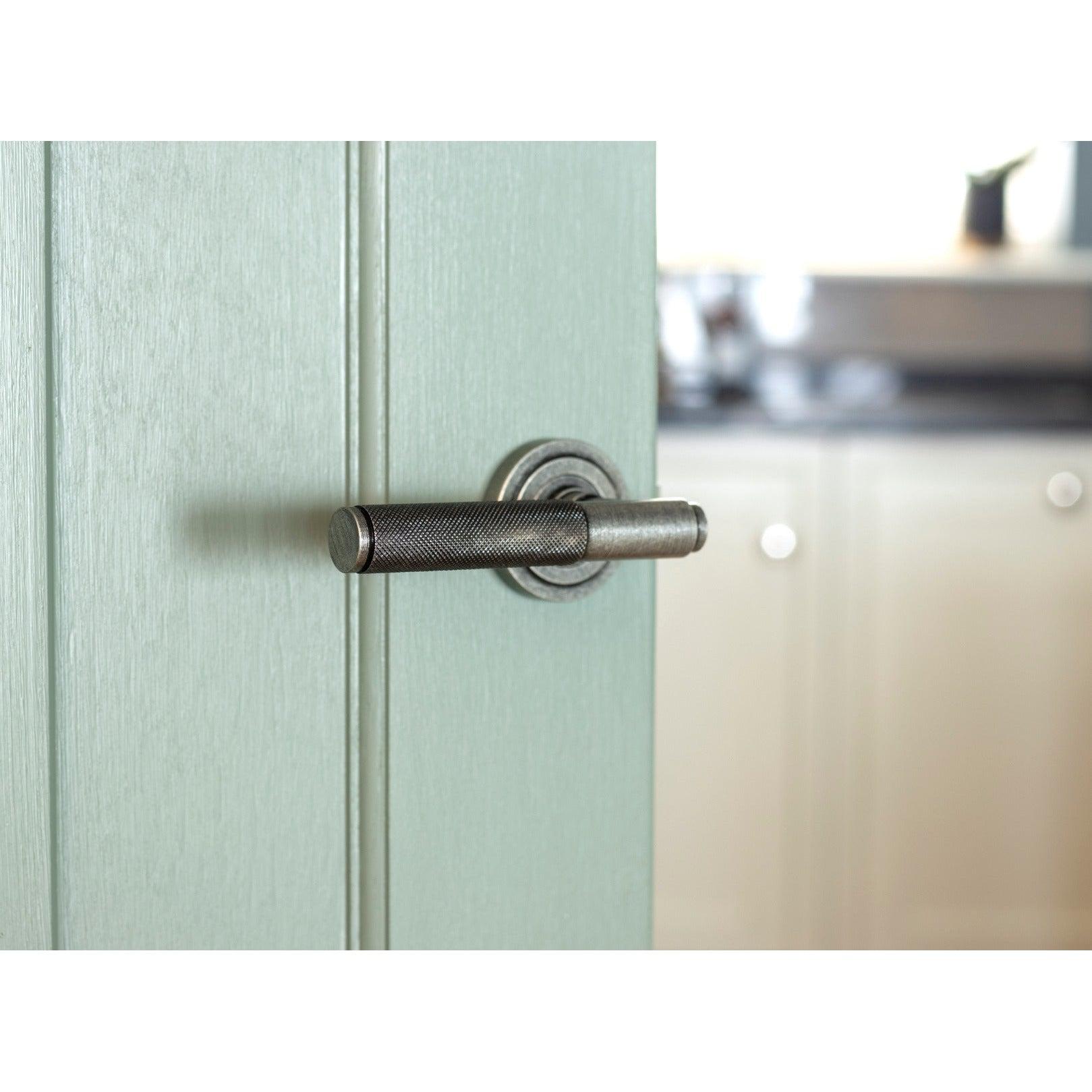 Pewter Brompton Lever on Rose Set (Art Deco) - Unsprung | From The Anvil-Concealed-Yester Home