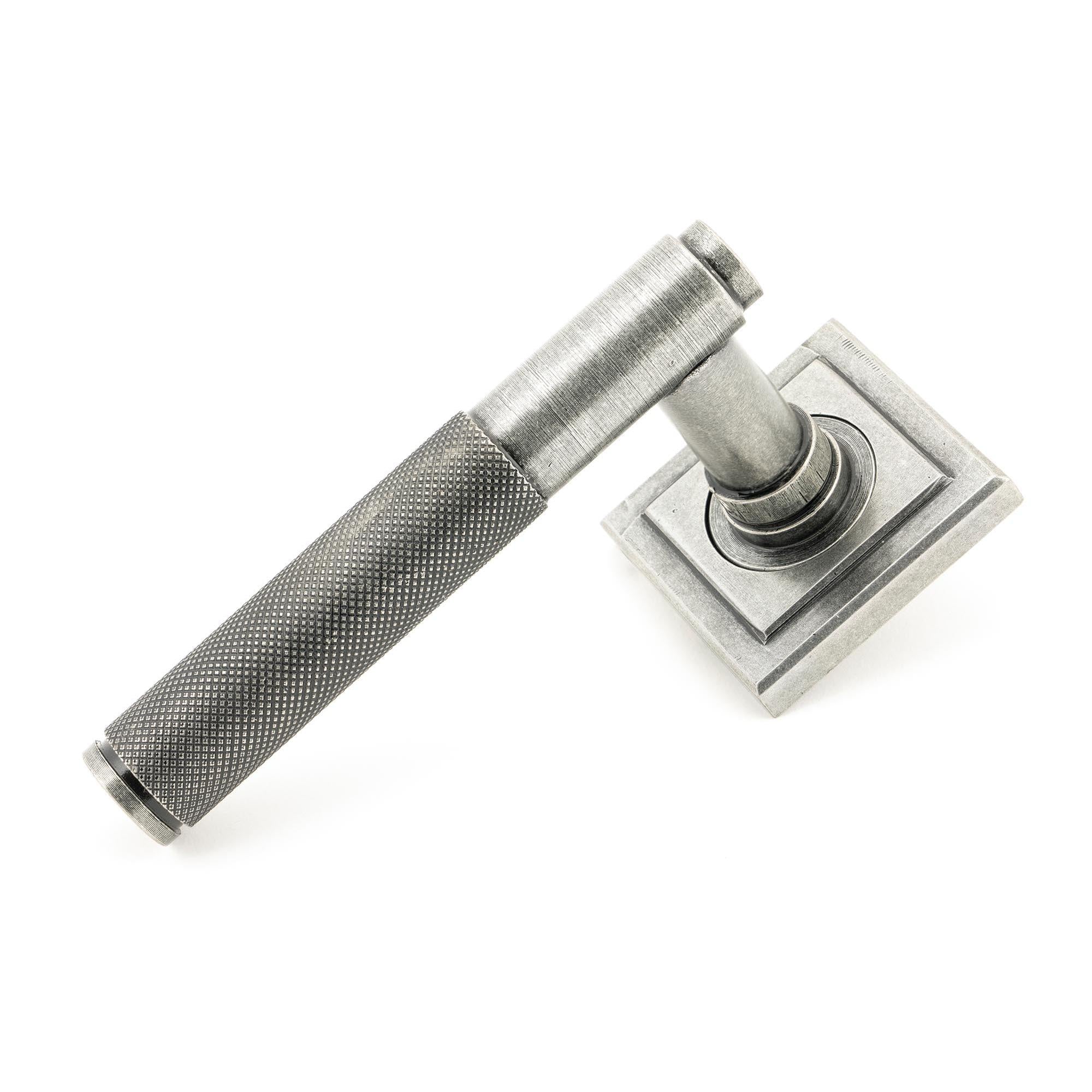 Pewter Brompton Lever on Rose Set (Square) | From The Anvil - Concealed - From The Anvil - Yester Home