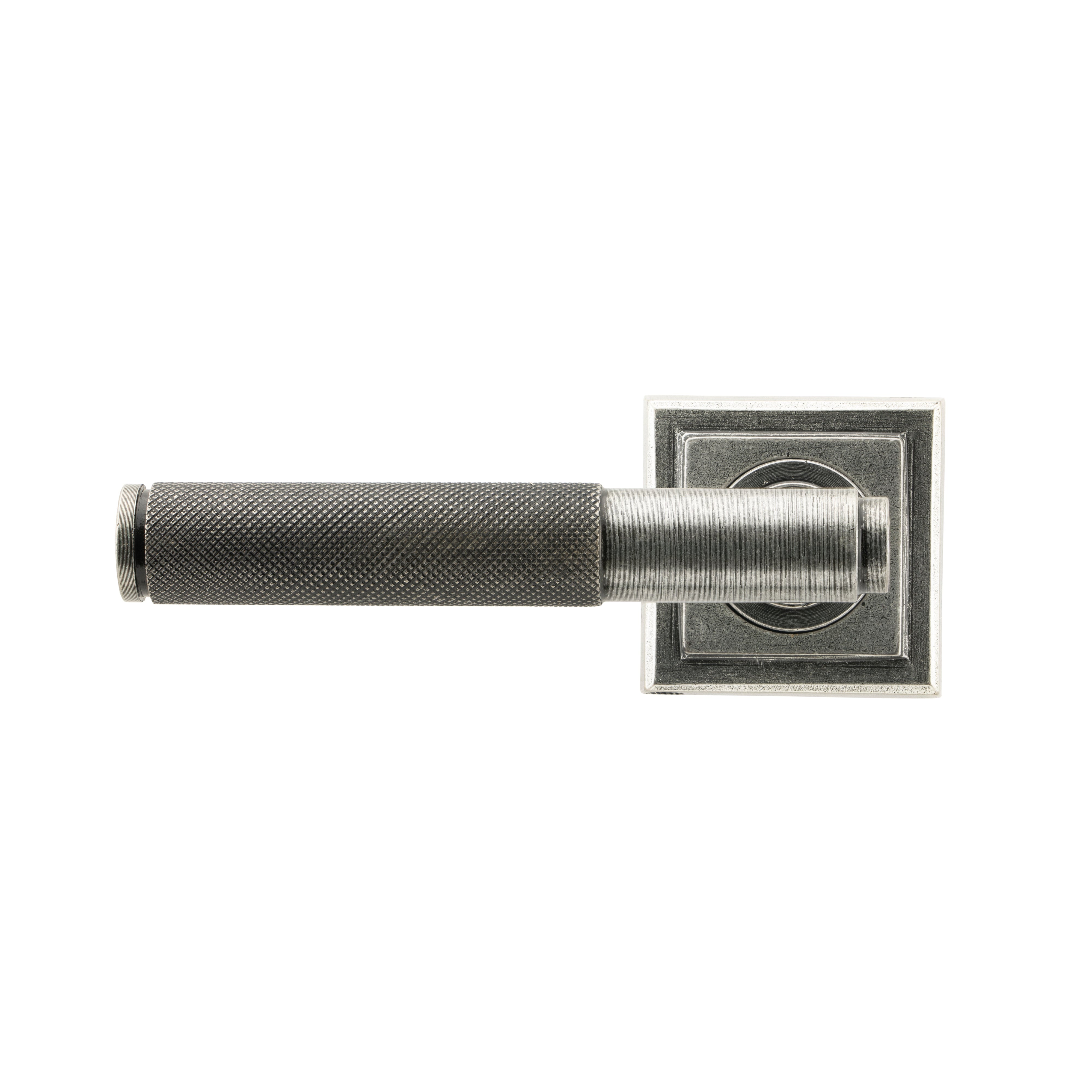 Pewter Brompton Lever on Rose Set (Square) | From The Anvil-Concealed-Yester Home