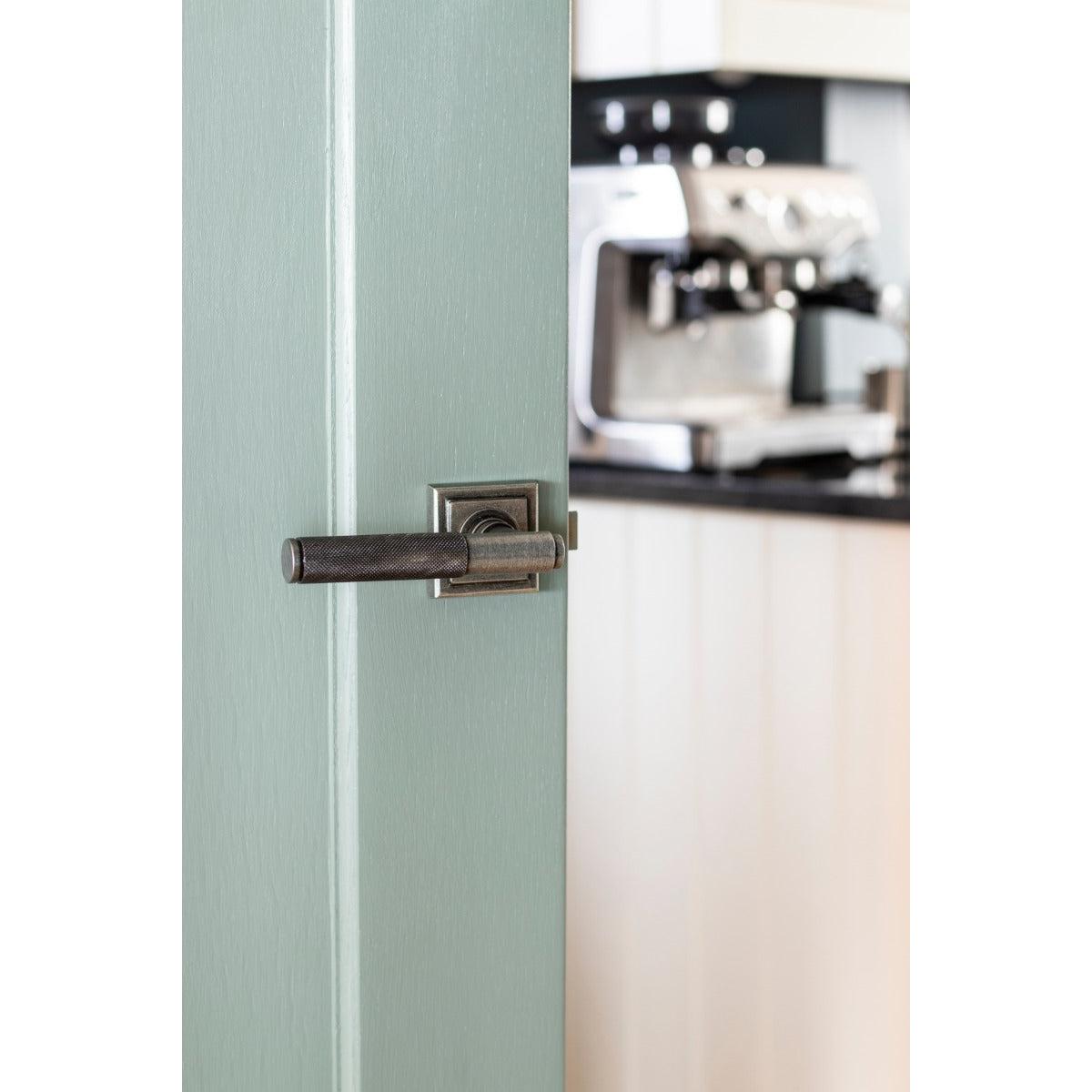 Pewter Brompton Lever on Rose Set (Square) | From The Anvil-Concealed-Yester Home