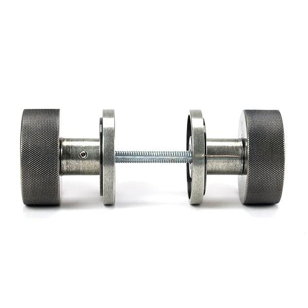 Pewter Brompton Mortice/Rim Knob Set (Art Deco) | From The Anvil-Mortice Knobs-Yester Home