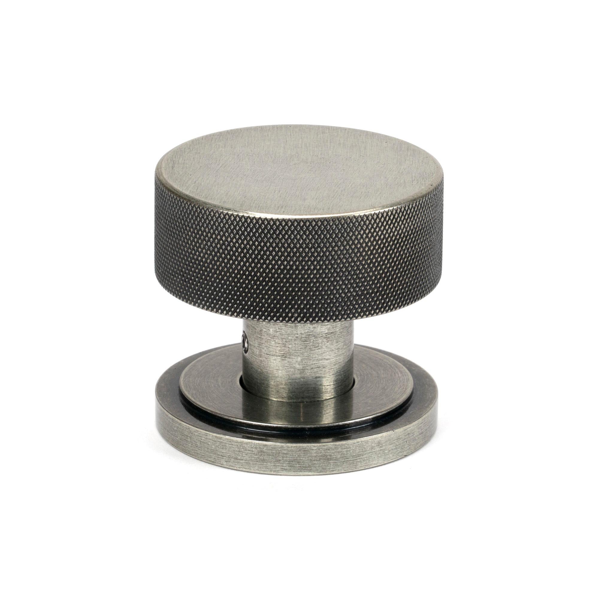Pewter Brompton Mortice/Rim Knob Set (Art Deco) | From The Anvil - Mortice Knobs - From The Anvil - Yester Home