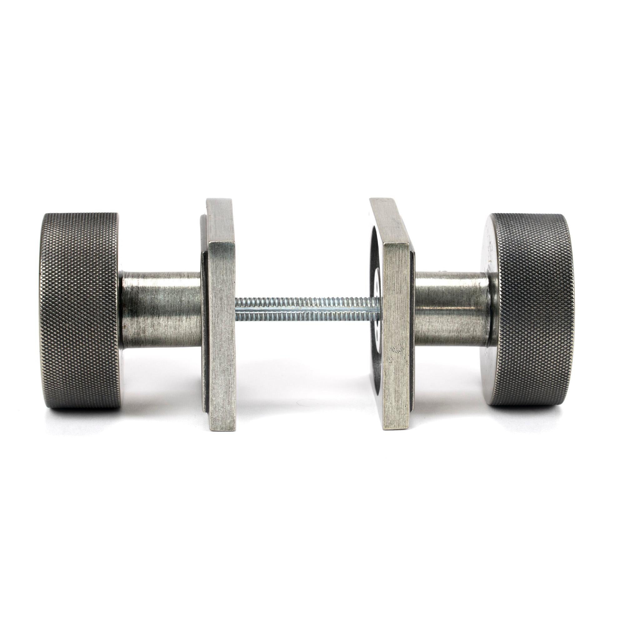 Pewter Brompton Mortice/Rim Knob Set (Square) | From The Anvil - Mortice Knobs - From The Anvil - Yester Home