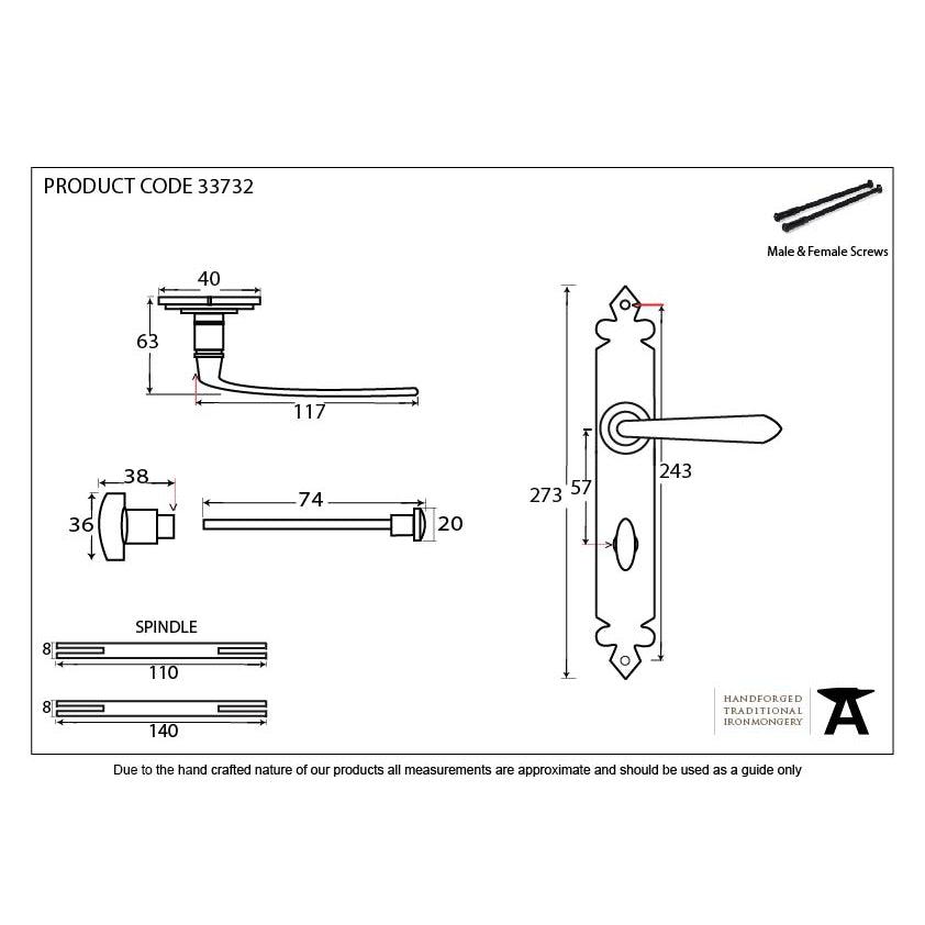 Pewter Cromwell Lever Bathroom Set | From The Anvil-Lever Bathroom-Yester Home