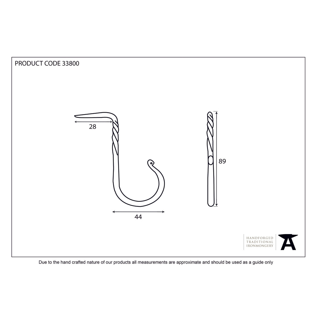 Pewter Cup Hook - Large | From The Anvil-Cup Hooks-Yester Home