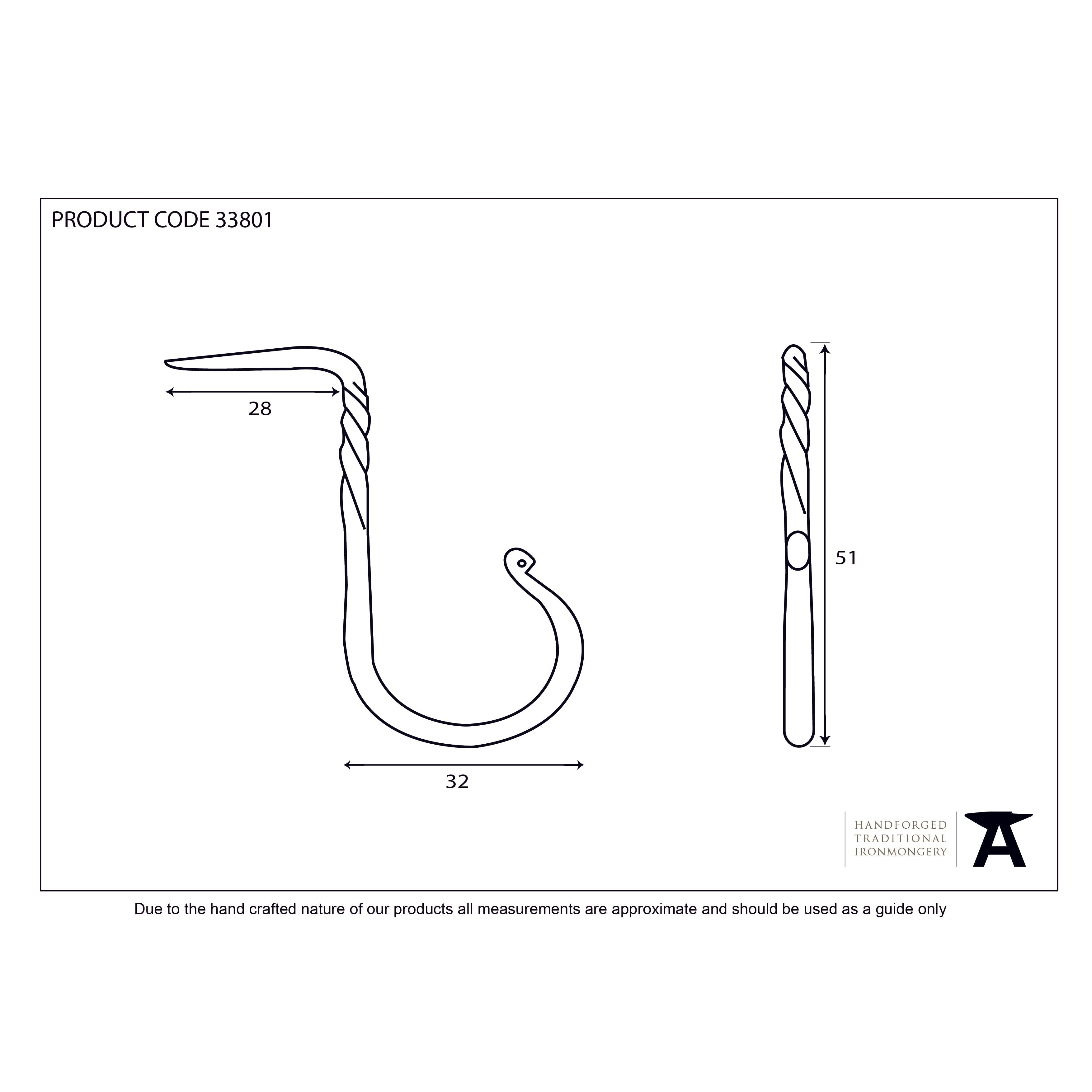 Pewter Cup Hook - Medium | From The Anvil-Cup Hooks-Yester Home