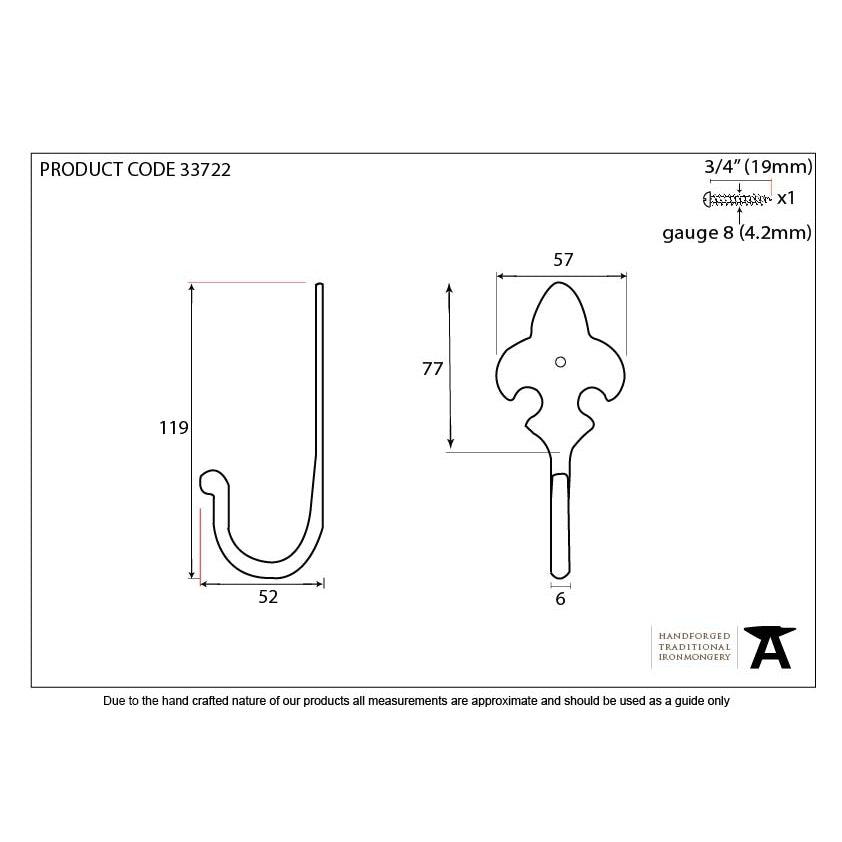 Pewter Fleur-De-Lys Coat Hook | From The Anvil-Coat Hooks-Yester Home