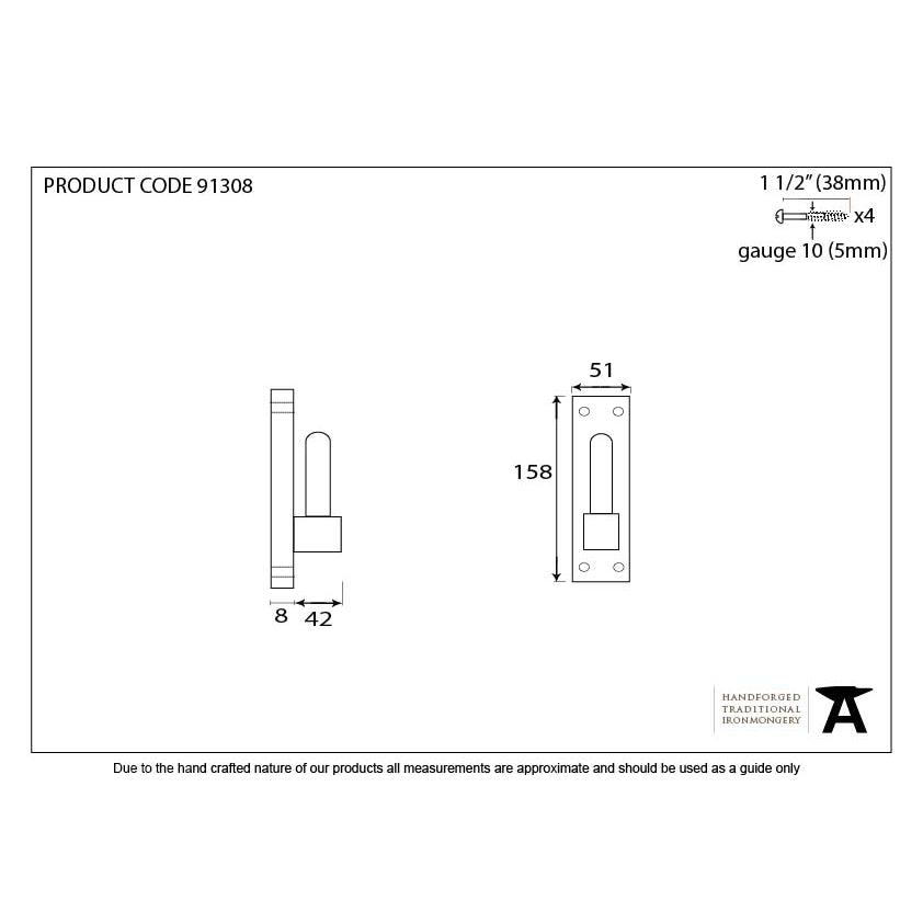 Pewter Frame Hook For 33742 (pair) | From The Anvil-T Hinge Accessories-Yester Home