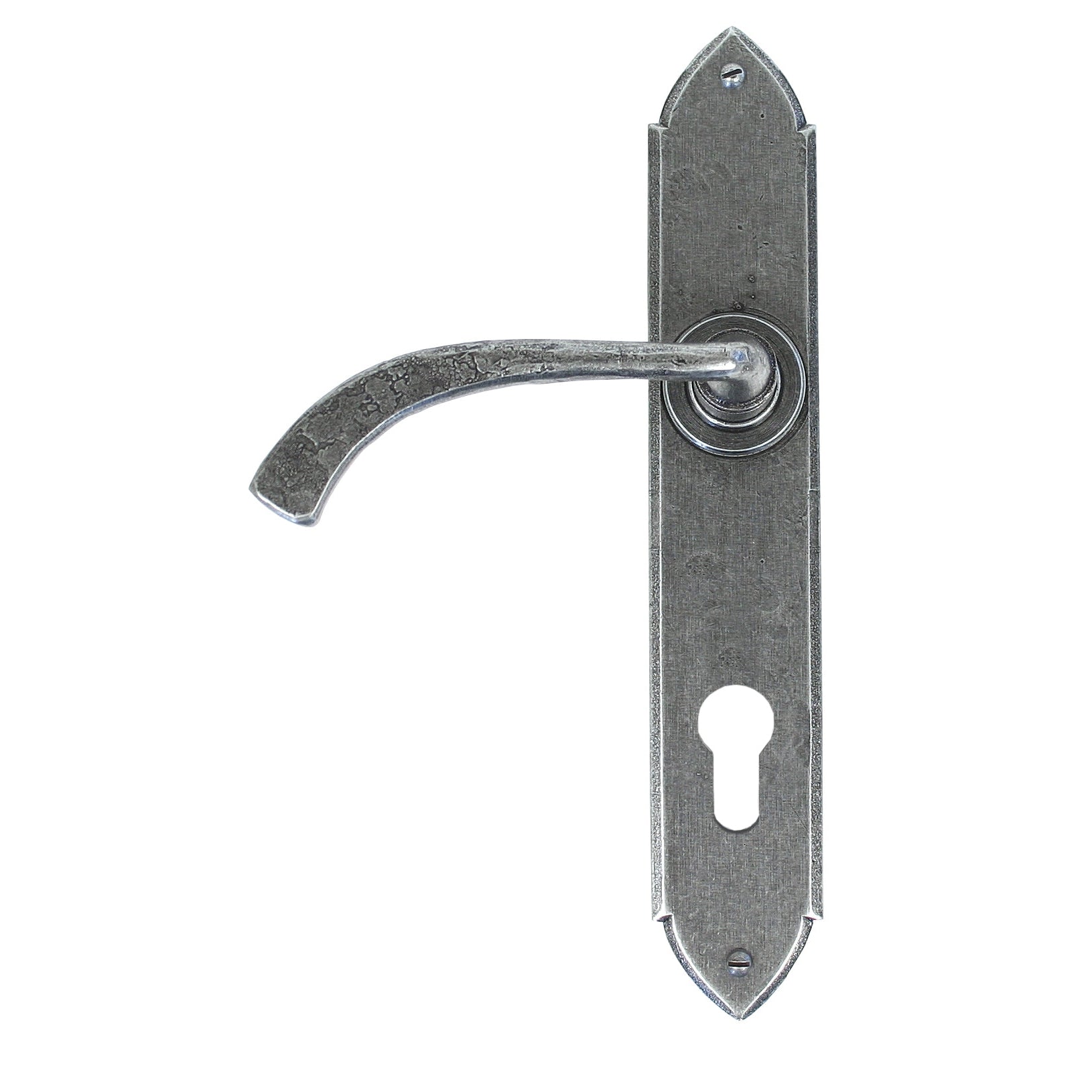Pewter Gothic Curved Lever Espag. Lock Set | From The Anvil-Espagnolette-Yester Home