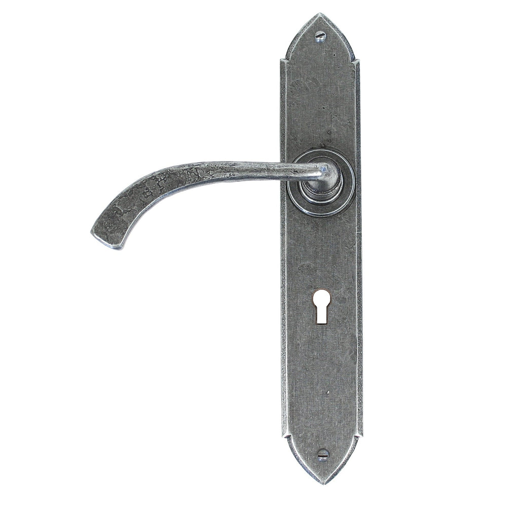 Pewter Gothic Curved Sprung Lever Lock Set | From The Anvil-Lever Lock-Yester Home