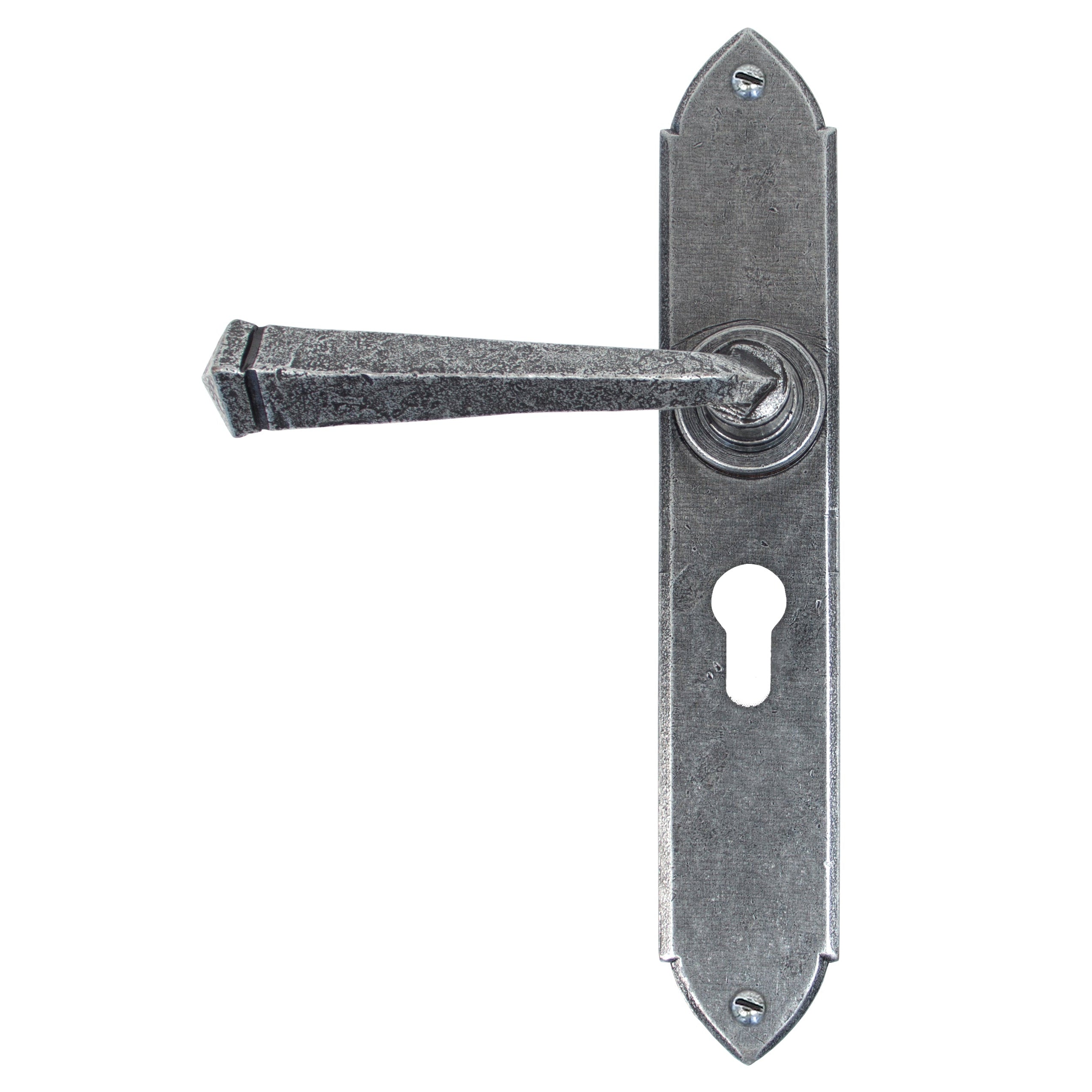 Pewter Gothic Lever Euro Lock Set | From The Anvil-Lever Euro-Yester Home
