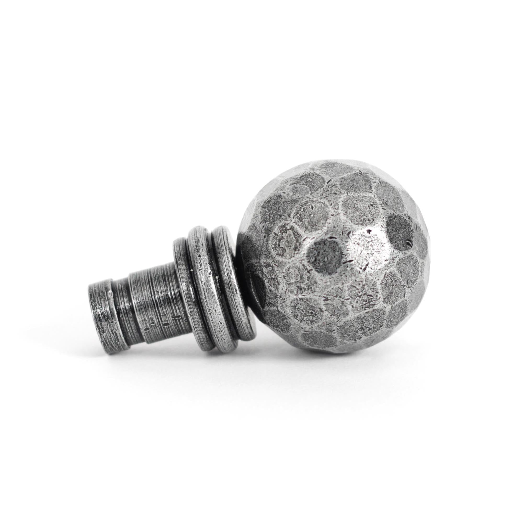 Pewter Hammered Ball Curtain Finial (pair) | From The Anvil - Finials - From The Anvil - Yester Home