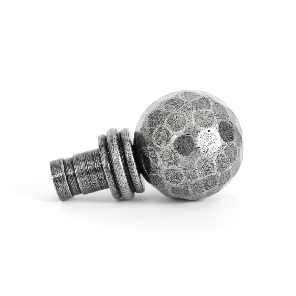 Pewter Hammered Ball Curtain Finial (pair) | From The Anvil-Finials-Yester Home