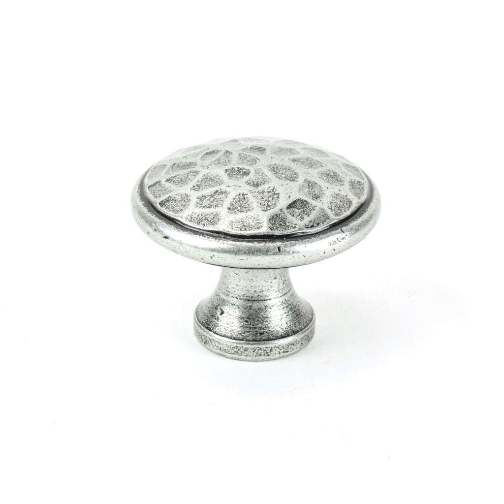 Pewter Hammered Cabinet Knob - Large | From The Anvil-Cabinet Knobs-Yester Home