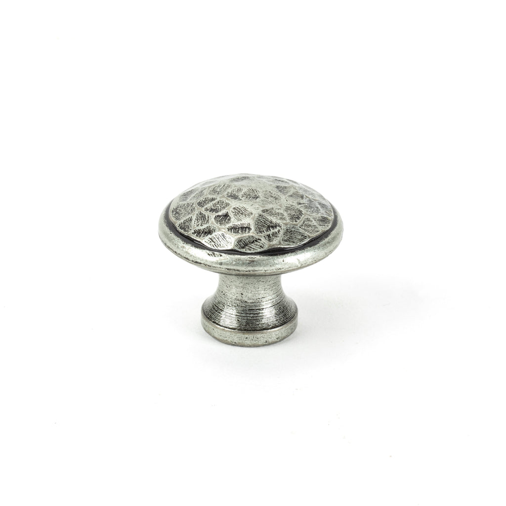 Pewter Hammered Cabinet Knob - Medium | From The Anvil-Cabinet Knobs-Yester Home