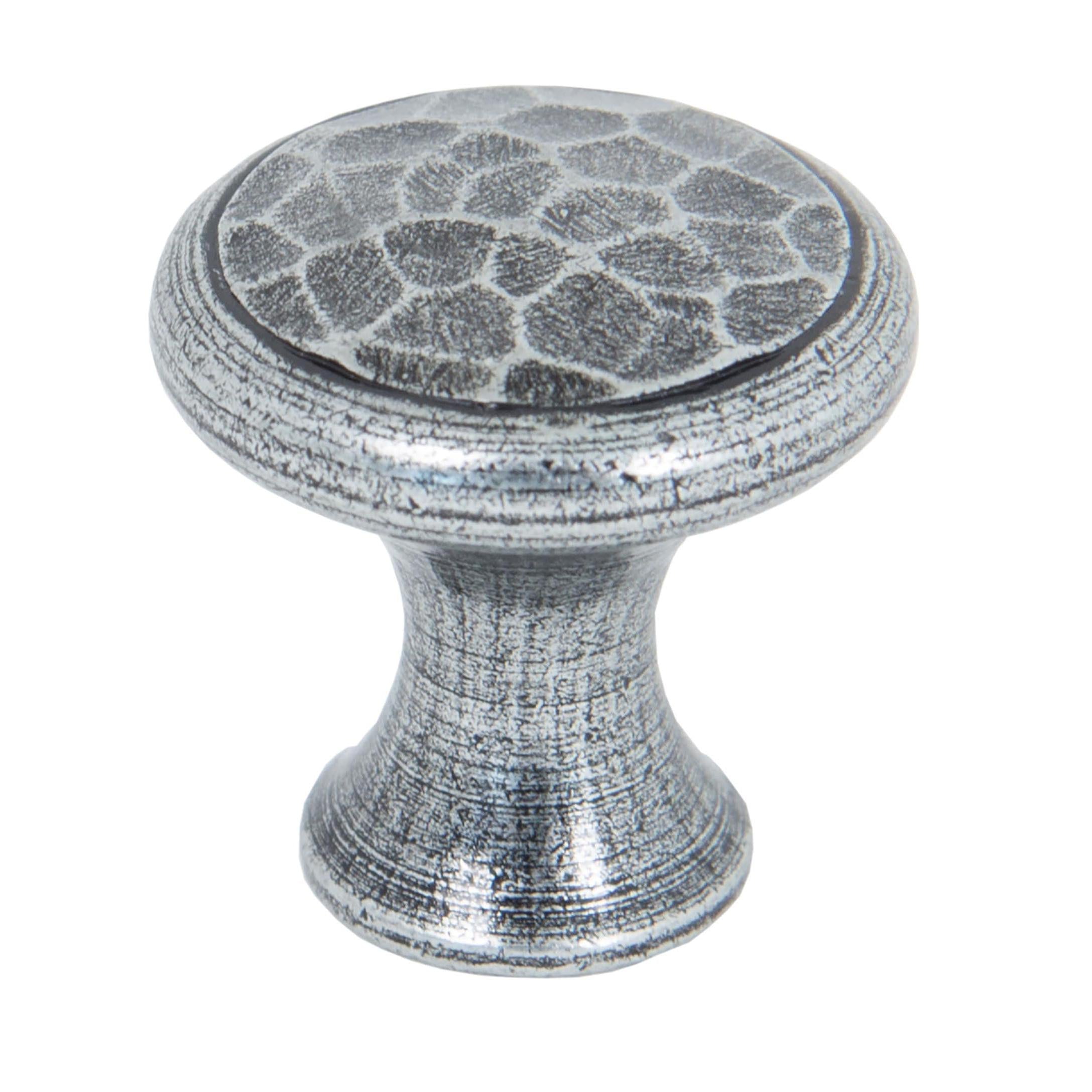 Pewter Hammered Cabinet Knob - Small | From The Anvil - Cabinet Knobs - From The Anvil - Yester Home