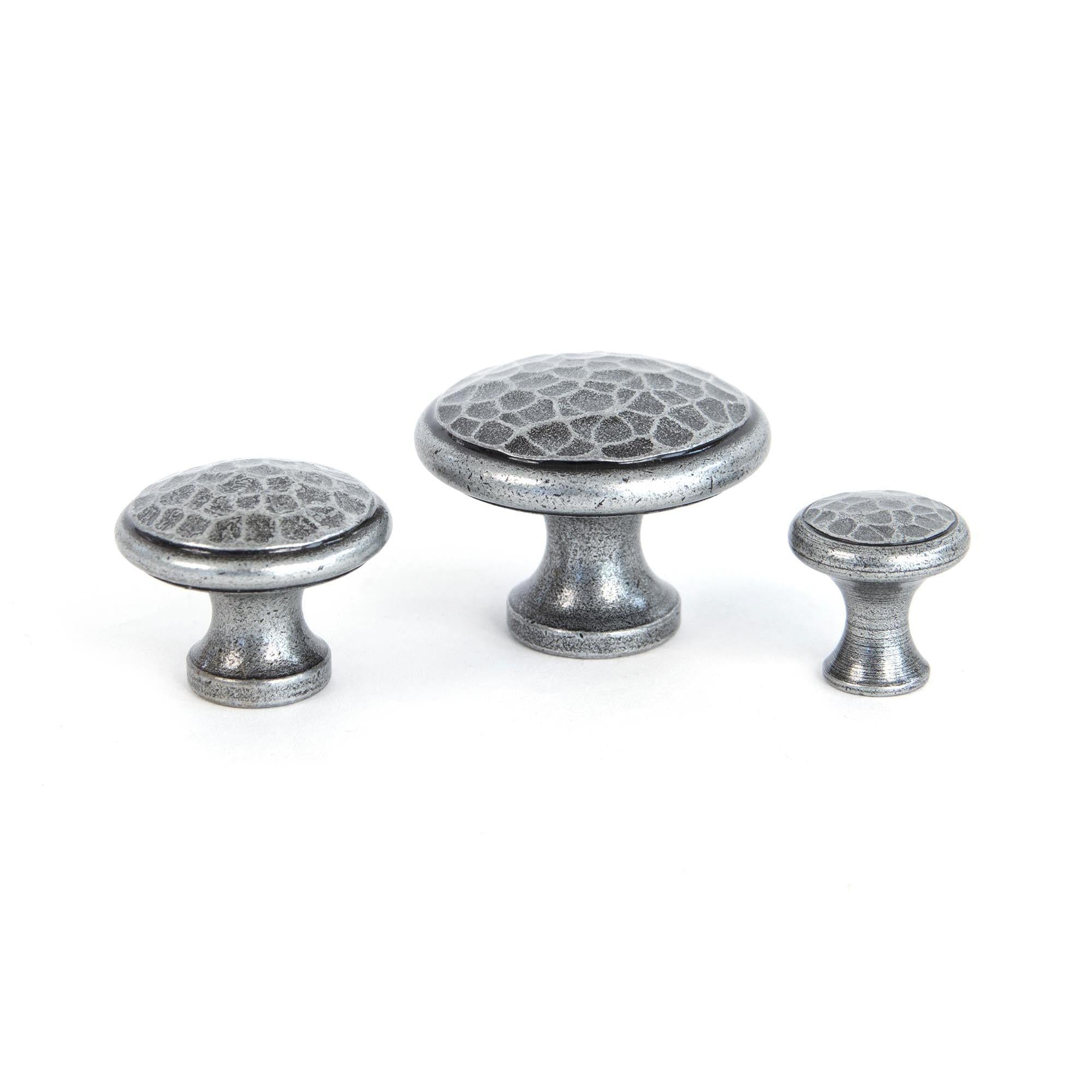 Pewter Hammered Cabinet Knob - Small | From The Anvil - Cabinet Knobs - From The Anvil - Yester Home