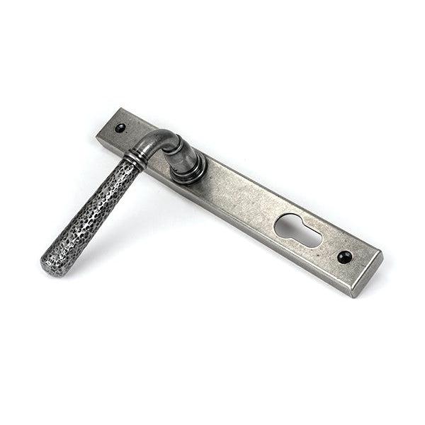 Pewter Hammered Newbury Slimline Espag. Lock Set | From The Anvil-Espagnolette-Yester Home