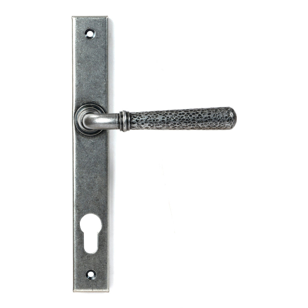 Pewter Hammered Newbury Slimline Espag. Lock Set | From The Anvil-Espagnolette-Yester Home