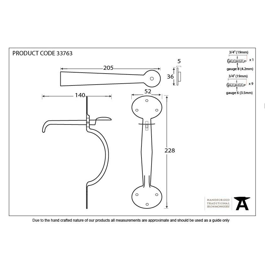 Pewter Heavy Bean Thumblatch | From The Anvil-Thumblatches-Yester Home