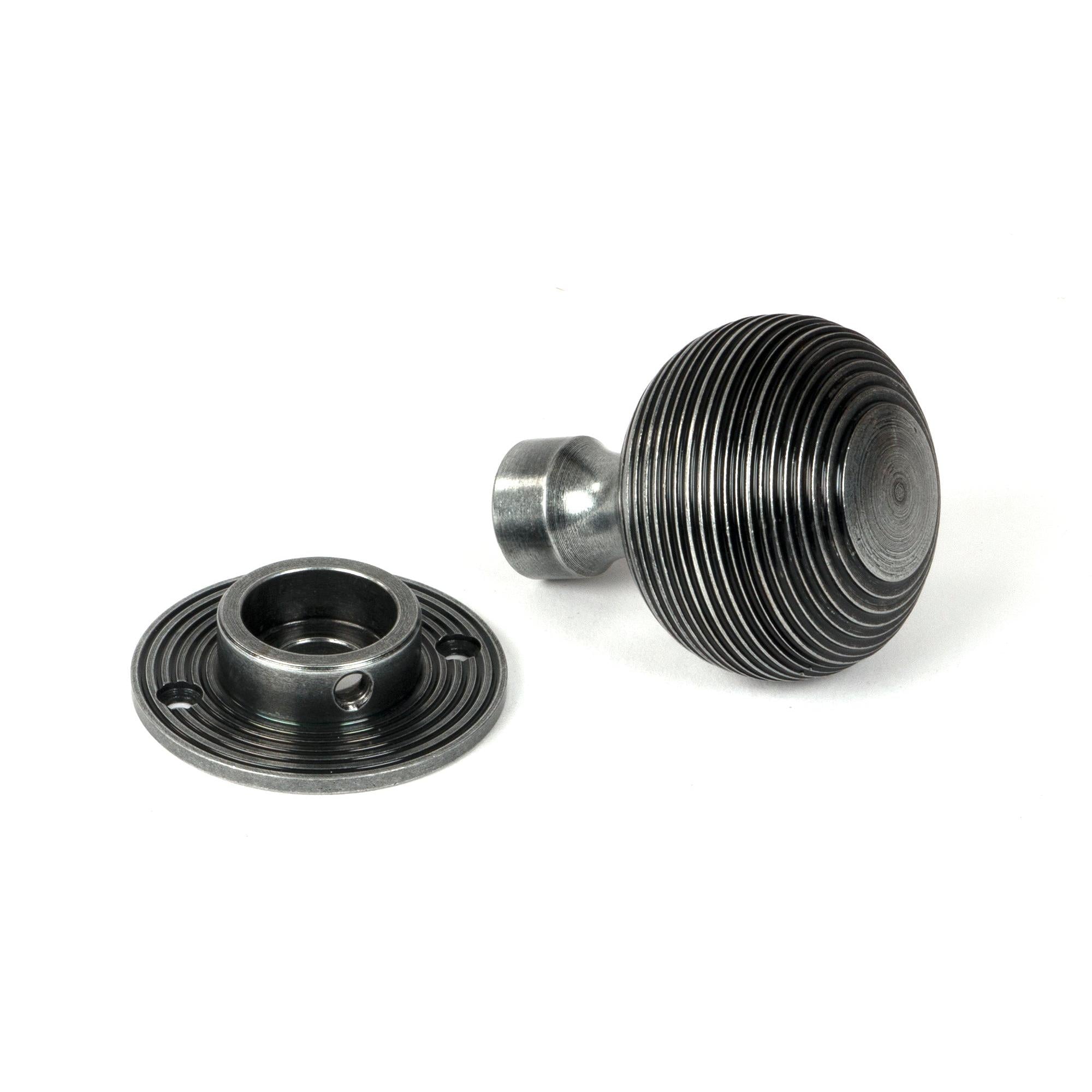 Pewter Heavy Beehive Mortice/Rim Knob Set | From The Anvil - Mortice Knobs - From The Anvil - Yester Home