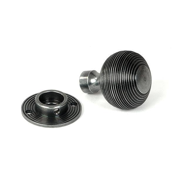 Pewter Heavy Beehive Mortice/Rim Knob Set | From The Anvil-Mortice Knobs-Yester Home