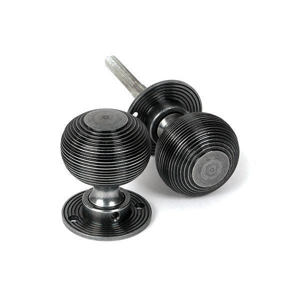 Pewter Heavy Beehive Mortice/Rim Knob Set | From The Anvil-Mortice Knobs-Yester Home