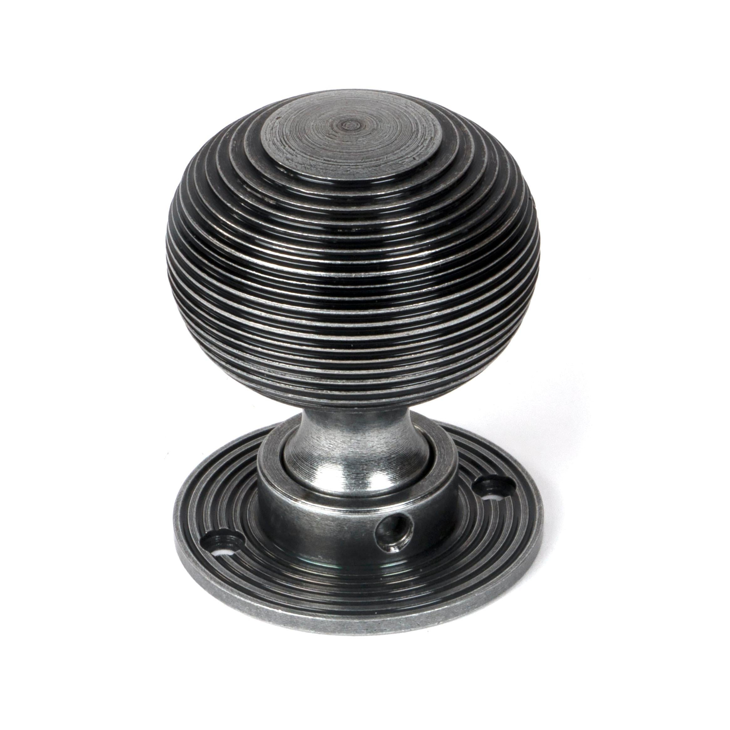 Pewter Heavy Beehive Mortice/Rim Knob Set | From The Anvil - Mortice Knobs - From The Anvil - Yester Home