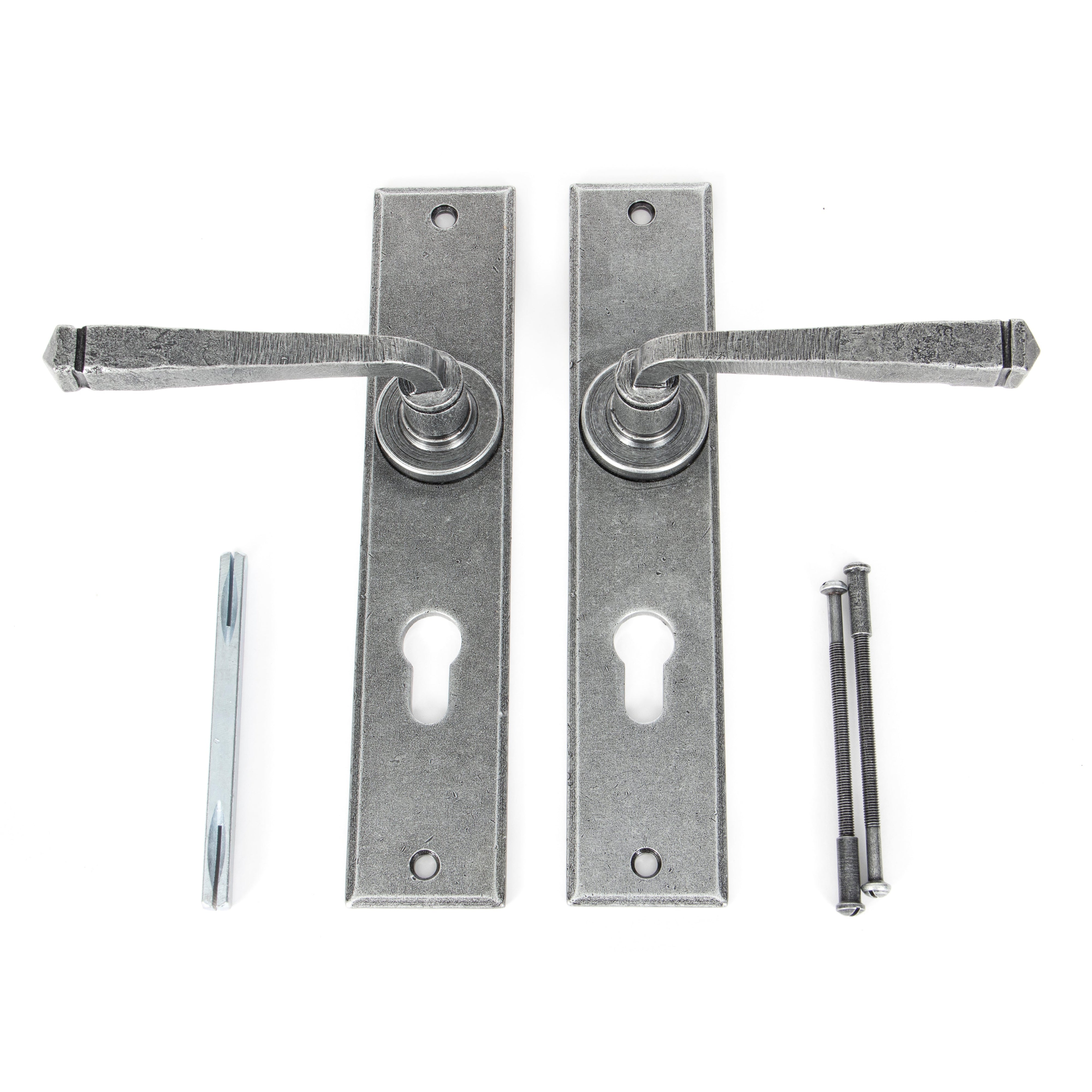Pewter Large Avon 72mm Centre Euro Lock Set | From The Anvil-Lever Euro-Yester Home