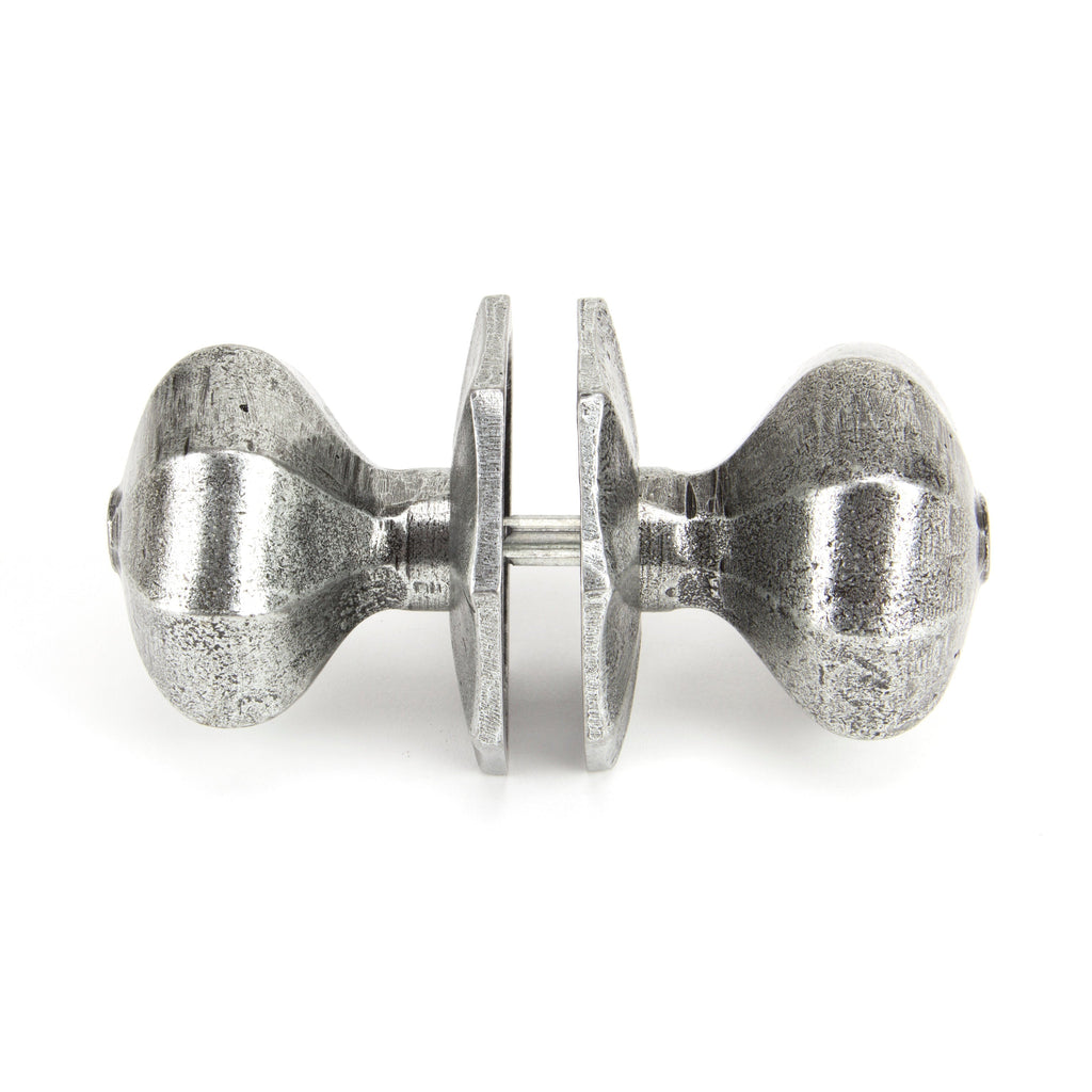 Pewter Large Octagonal Mortice/Rim Knob Set | From The Anvil-Mortice Knobs-Yester Home