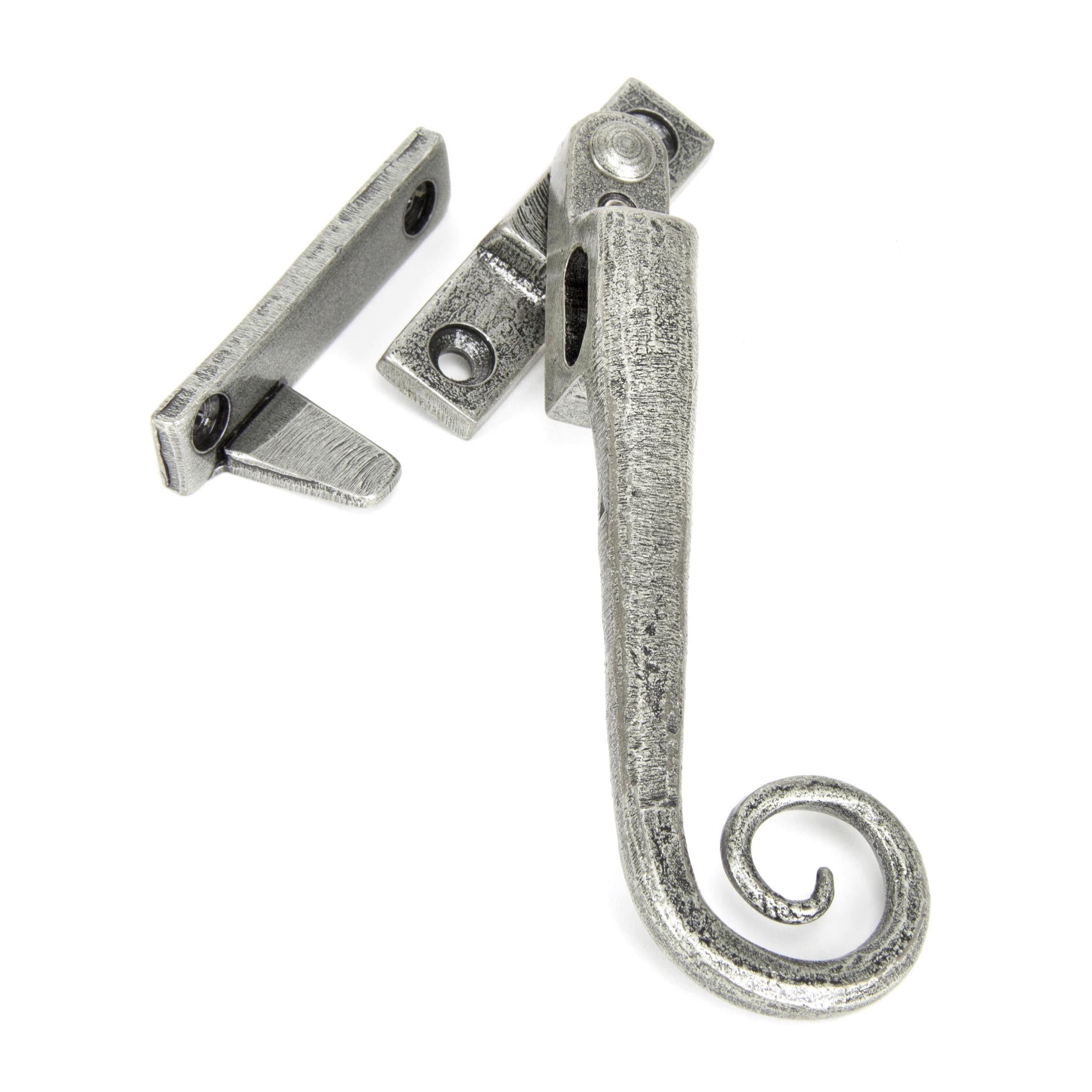 Pewter Locking Night-Vent Monkeytail Fastener - RH | From The Anvil - Night-Vent Fasteners - From The Anvil - Yester Home