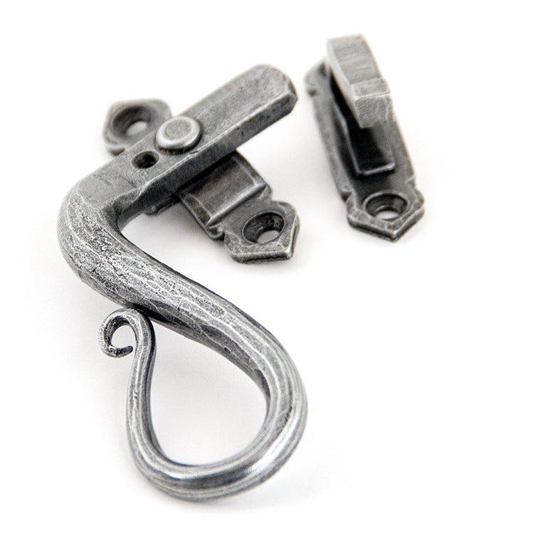 Pewter Locking Shepherd's Crook Fastener - LH | From The Anvil-Locking Fasteners-Yester Home
