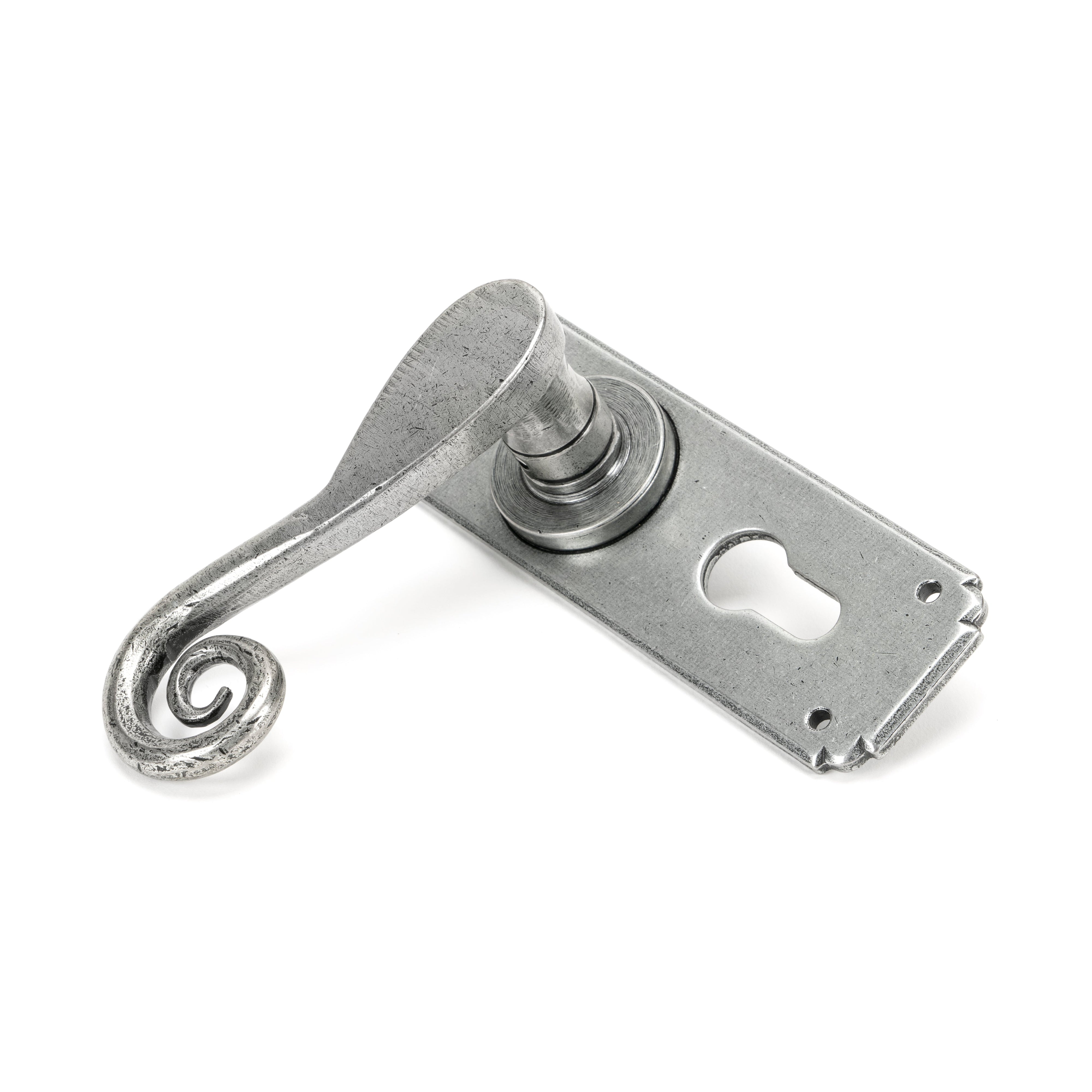 Pewter Monkeytail Lever Euro Lock Set | From The Anvil-Lever Euro-Yester Home